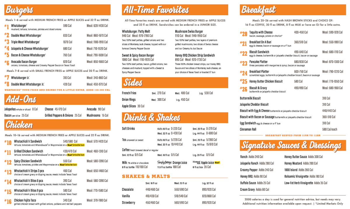 Menu - Whataburger photo 1